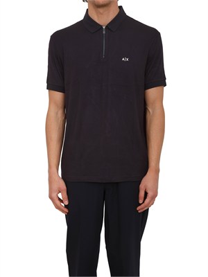 Polo uomo Armani Exchange in viscosa blu in UOMO