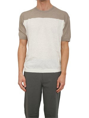 Maglia Armani Exchange uomo in cotone e lino panna in UOMO