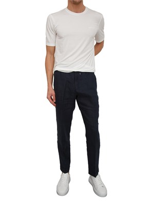 Pantaloni Liu Jo uomo in puro lino blu in UOMO