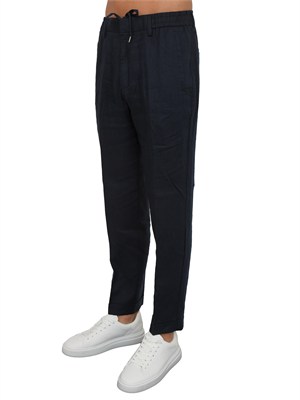 Pantaloni Liu Jo uomo in puro lino blu in UOMO