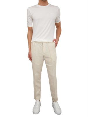Pantaloni Liu Jo uomo in puro lino avorio in UOMO