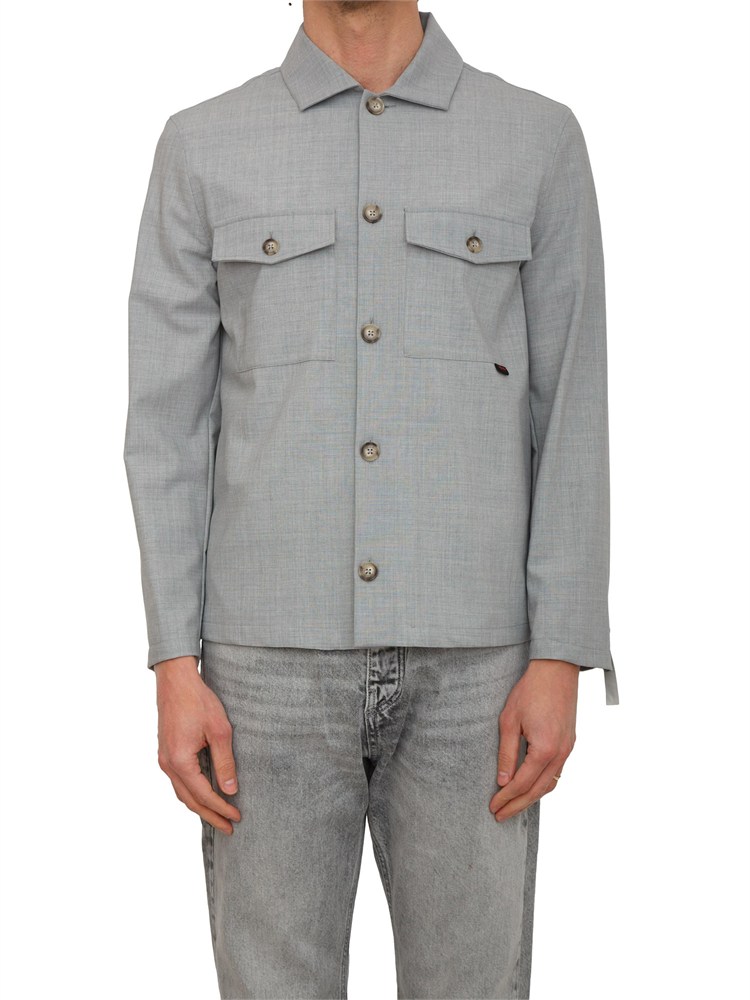 Camicia overshirt Liu Jo uomo in misto lana grigia