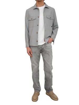 Camicia overshirt Liu Jo uomo in misto lana grigia in UOMO