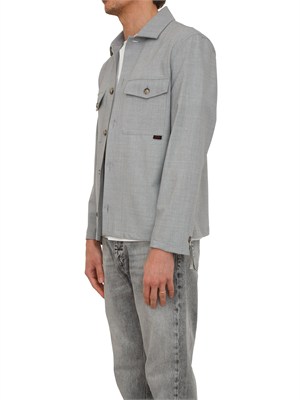 Camicia overshirt Liu Jo uomo in misto lana grigia in UOMO