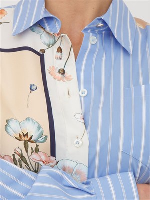 Camicia Liu Jo donna in cotone con inserti twill stampato in DONNA