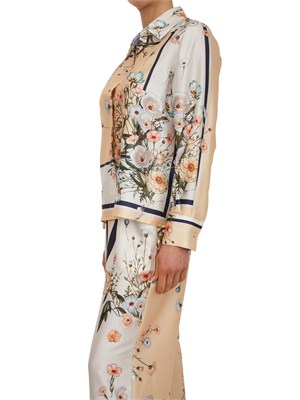 Camicia Liu Jo donna in twill crema con stampa fiori in DONNA