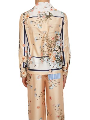 Camicia Liu Jo donna in twill crema con stampa fiori in DONNA
