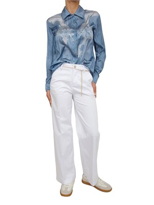 Pantaloni bianchi Liu Jo donna in misto cotone in DONNA