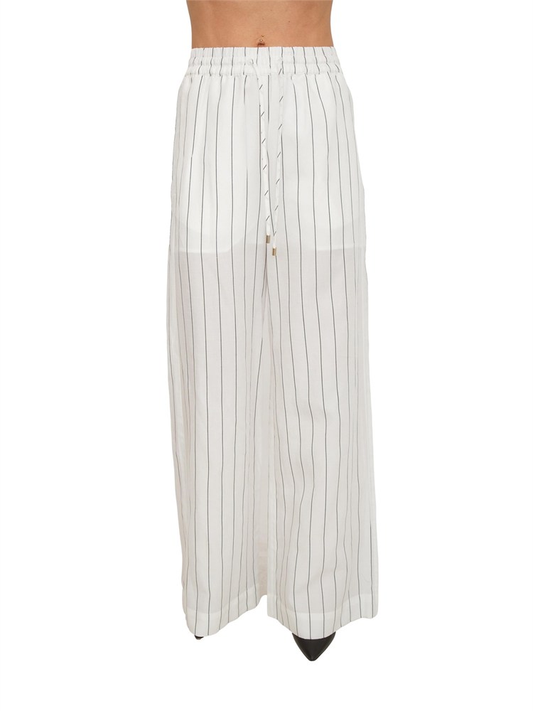 Pantaloni Liu Jo donna in misto lino bianco a righe