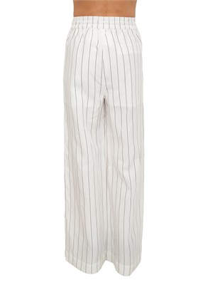 Pantaloni Liu Jo donna in misto lino bianco a righe in DONNA