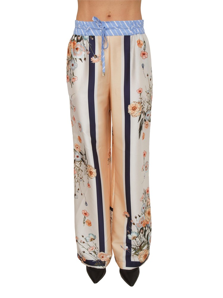 Pantaloni Liu Jo donna  in twill stampato fiori