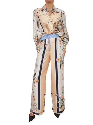 Pantaloni Liu Jo donna  in twill stampato fiori in DONNA