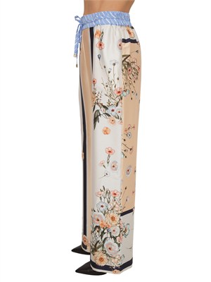 Pantaloni Liu Jo donna  in twill stampato fiori in DONNA
