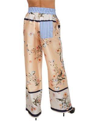 Pantaloni Liu Jo donna  in twill stampato fiori in DONNA