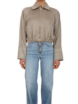 Giubbino Liu Jo donna in tessuto scamosciato grigio in DONNA