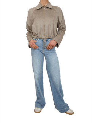 Giubbino Liu Jo donna in tessuto scamosciato grigio in DONNA