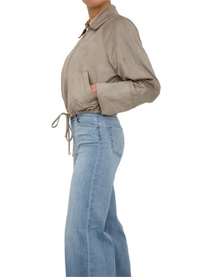 Giubbino Liu Jo donna in tessuto scamosciato grigio in DONNA