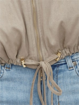 Giubbino Liu Jo donna in tessuto scamosciato grigio in DONNA