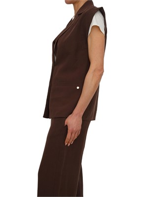 Gilet Liu Jo donna in misto lino marrone in DONNA