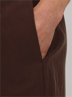 Pantaloni Liu Jo donna in misto lino marrone in DONNA