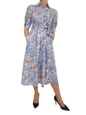 Abito Liu Jo chemisier azzuro stampa floreale in DONNA