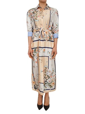 Abito chemisier Liu Jo crema in twill stampato fantasia in DONNA