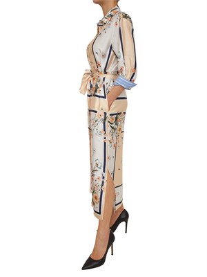 Abito chemisier Liu Jo crema in twill stampato fantasia in DONNA