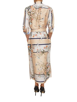 Abito chemisier Liu Jo crema in twill stampato fantasia in DONNA