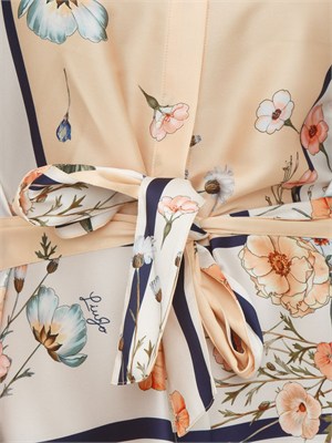 Abito chemisier Liu Jo crema in twill stampato fantasia in DONNA