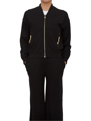 Felpa Liu Jo donna in tessuto nero con catenine in DONNA