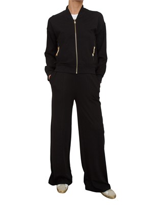 Felpa Liu Jo donna in tessuto nero con catenine in DONNA