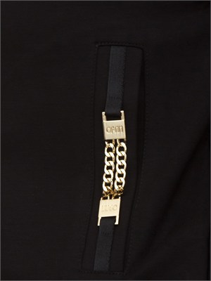 Felpa Liu Jo donna in tessuto nero con catenine in DONNA
