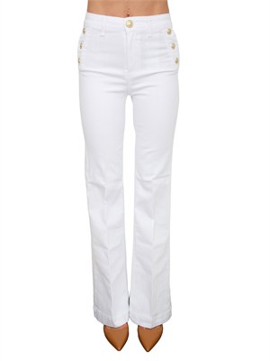 Jeans Liu Jo donna bianchi con bottoni oro in DONNA