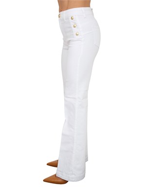 Jeans Liu Jo donna bianchi con bottoni oro in DONNA