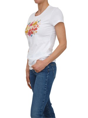 T-shirt bianca Liu Jo donna in cotone con stampa fiori in DONNA