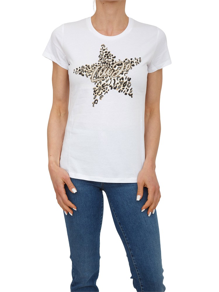 T-shirt bianca Liu Jo donna in cotone con stampa stella