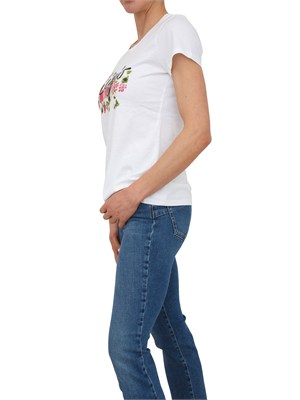 T-shirt bianca Liu Jo donna in cotone stampa fiori in DONNA