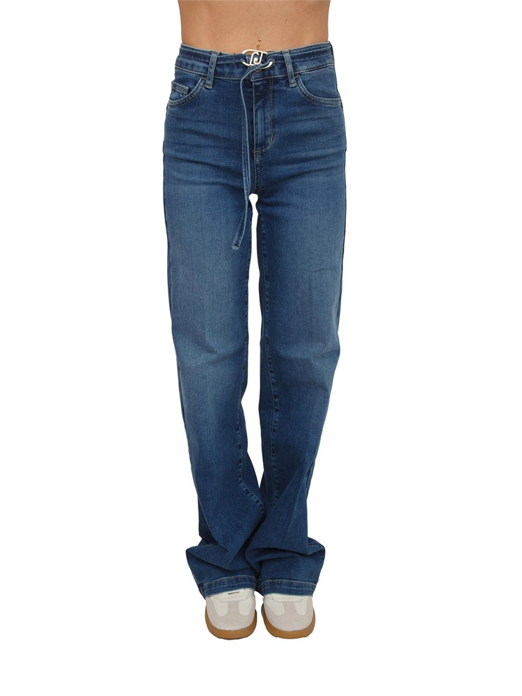 Jeans flare Liu Jo donna in denim stretch blu scuro
