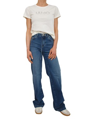 Jeans flare Liu Jo donna in denim stretch blu scuro in DONNA