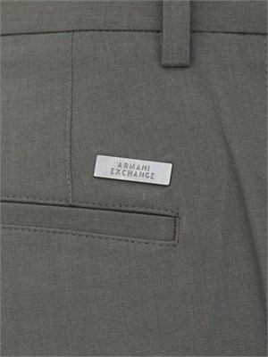 Pantaloni Armani Exchange uomo in viscosa e lana verdi in UOMO