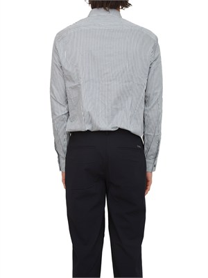 Camicia uomo Armani Exchange in cotone righe blu in UOMO