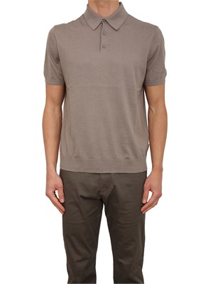 Polo in maglia Armani Exchange uomo taupe in UOMO