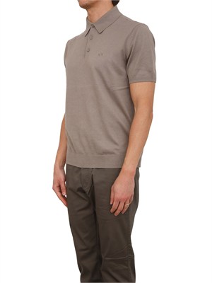 Polo in maglia Armani Exchange uomo taupe in UOMO