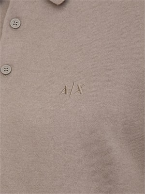 Polo in maglia Armani Exchange uomo taupe in UOMO