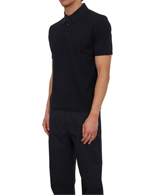 Polo in maglia Armani Exchange uomo blu in UOMO