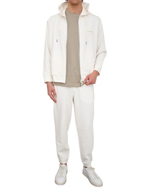 Felpa uomo Armani Exchange in cotone bianco panna in UOMO
