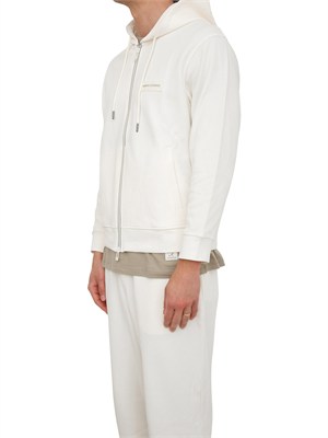 Felpa uomo Armani Exchange in cotone bianco panna in UOMO