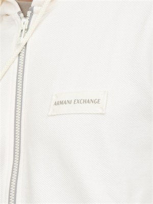 Felpa uomo Armani Exchange in cotone bianco panna in UOMO