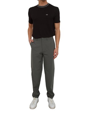 T-shirt Armani Exchange in viscosa nera profili collo in UOMO