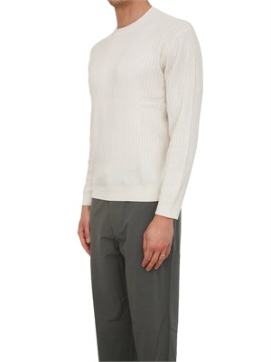 Maglia Armani Exchange in cotone panna lavorato all over in UOMO